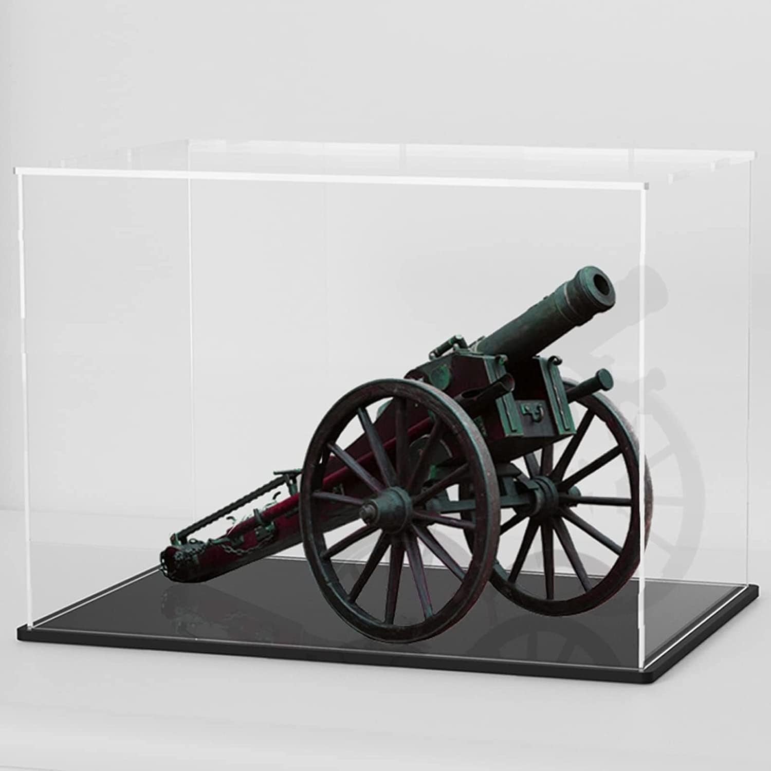 Acrylic Display Case, 8X8X8 Inch Cube, Clear Acrylic Box with Matte Black Base and Lid for Collectibles and Figures